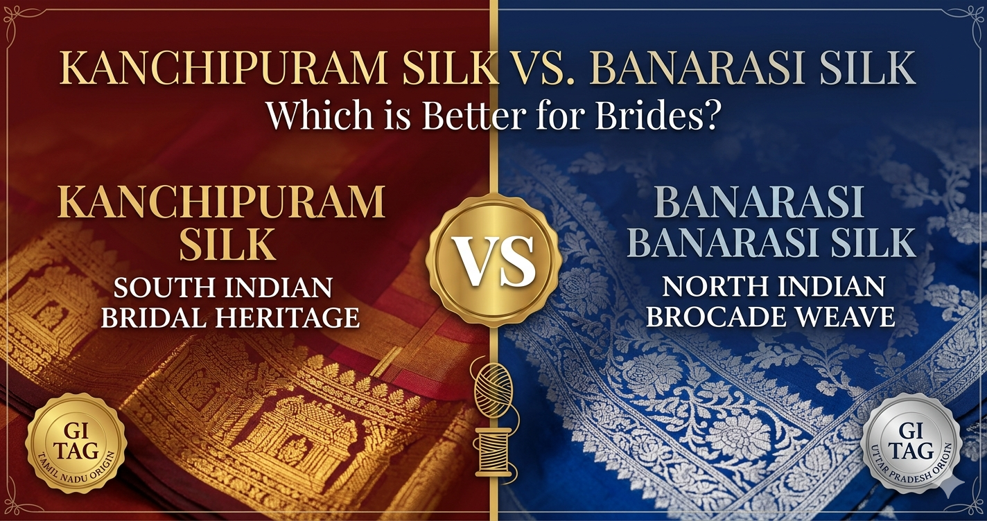 Kanchipuram Silk vs Banarasi Silk: Which is Better for Brides?