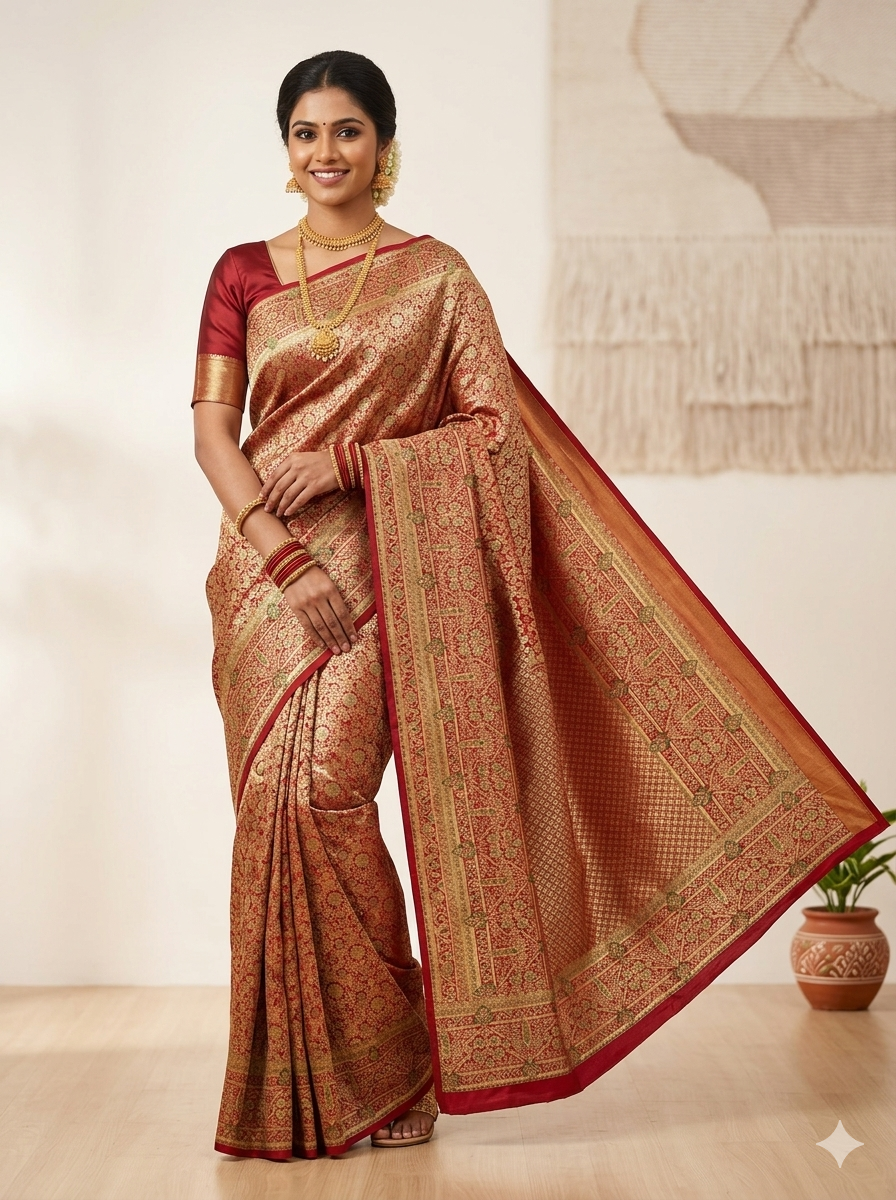 How to Drape a Kanchipuram Saree Step by Step Guide — NN Silk Sarees
