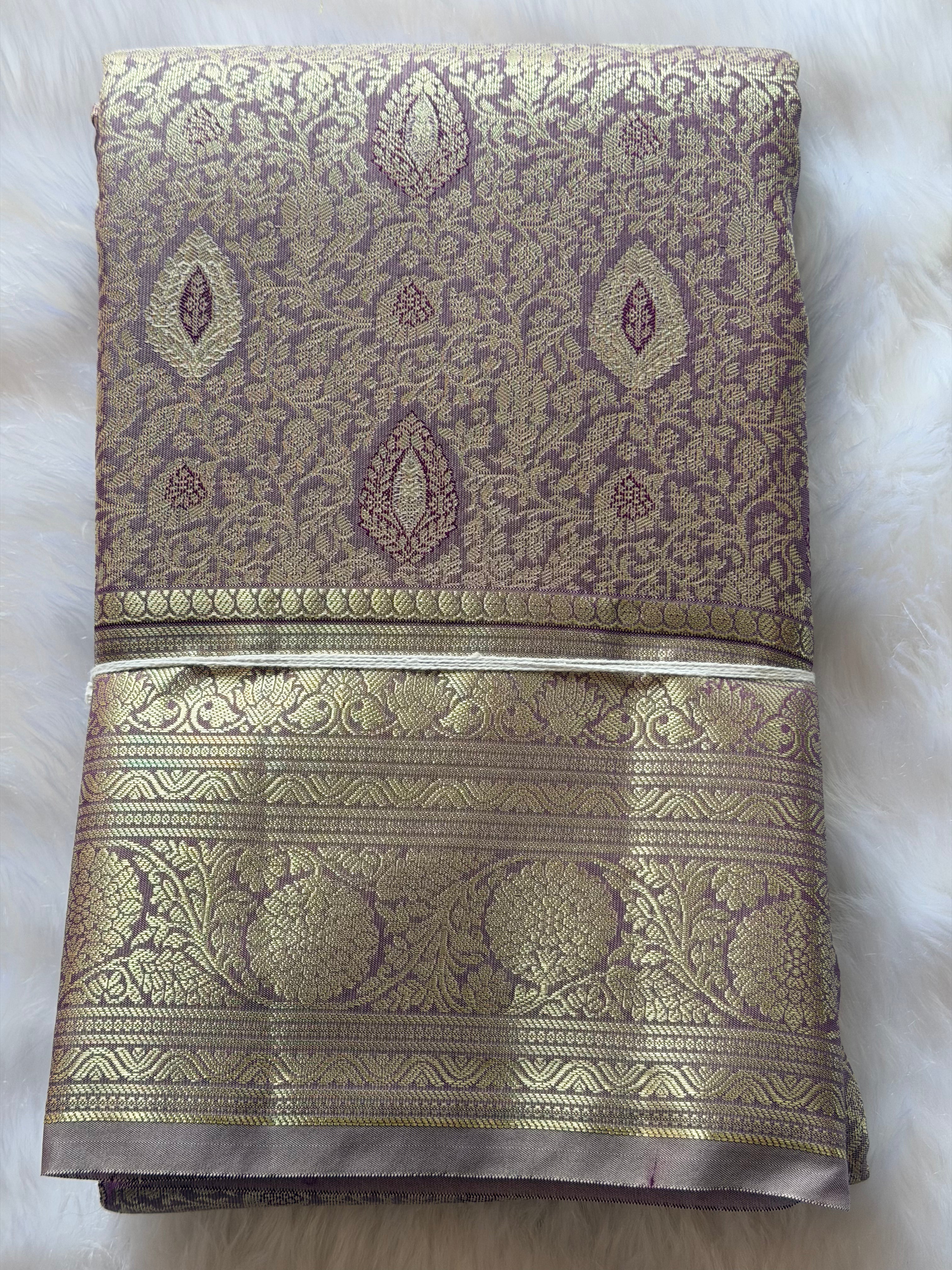 Kanchipuram polyester silk saree with traditional zari border and rich pallu - KPPOL0033 - NN Silk Sarees