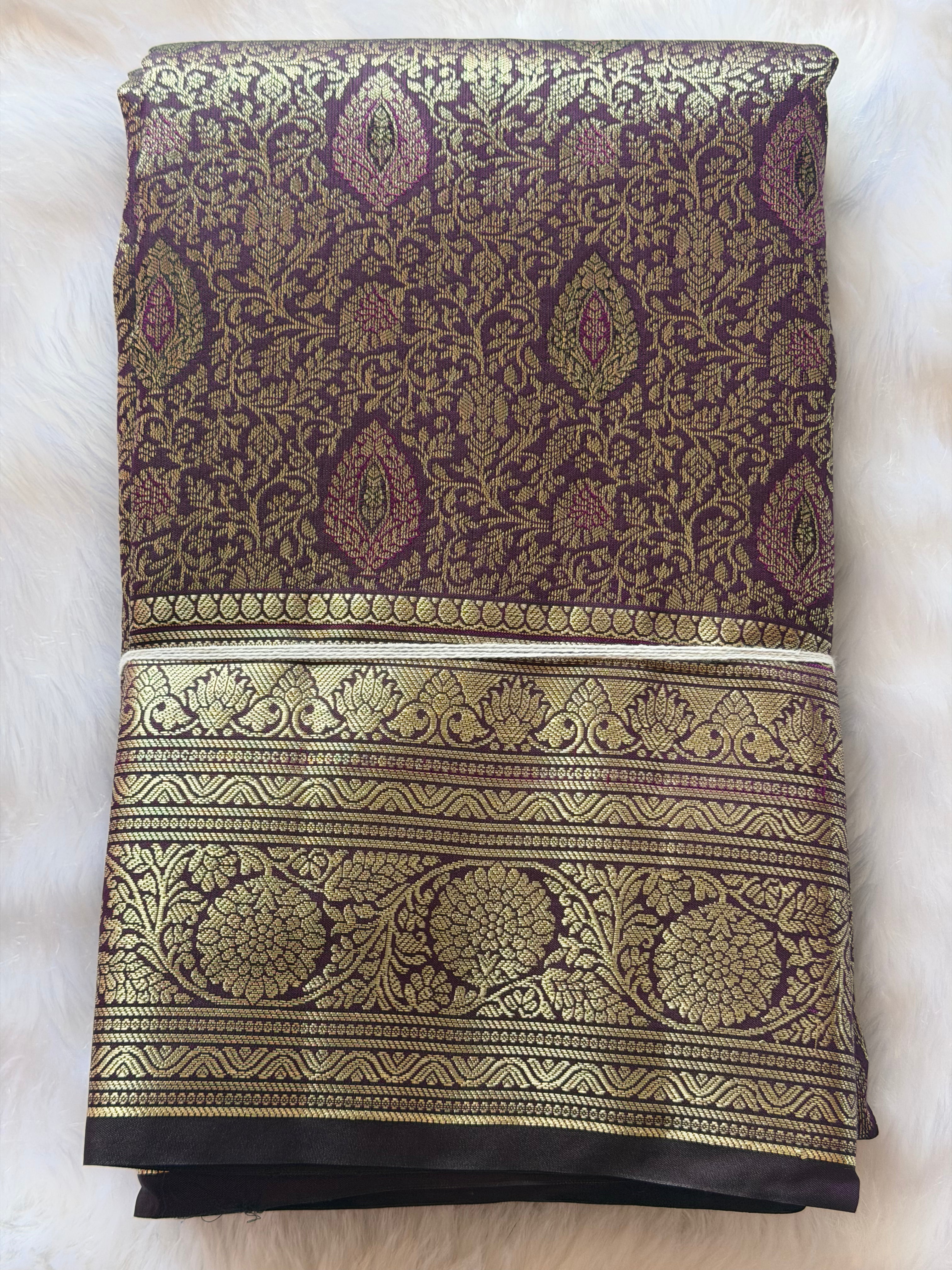 Kanchipuram polyester silk saree with vibrant body and intricate zari weave border and pallu - KPPOL0031 - NN Silk Sarees