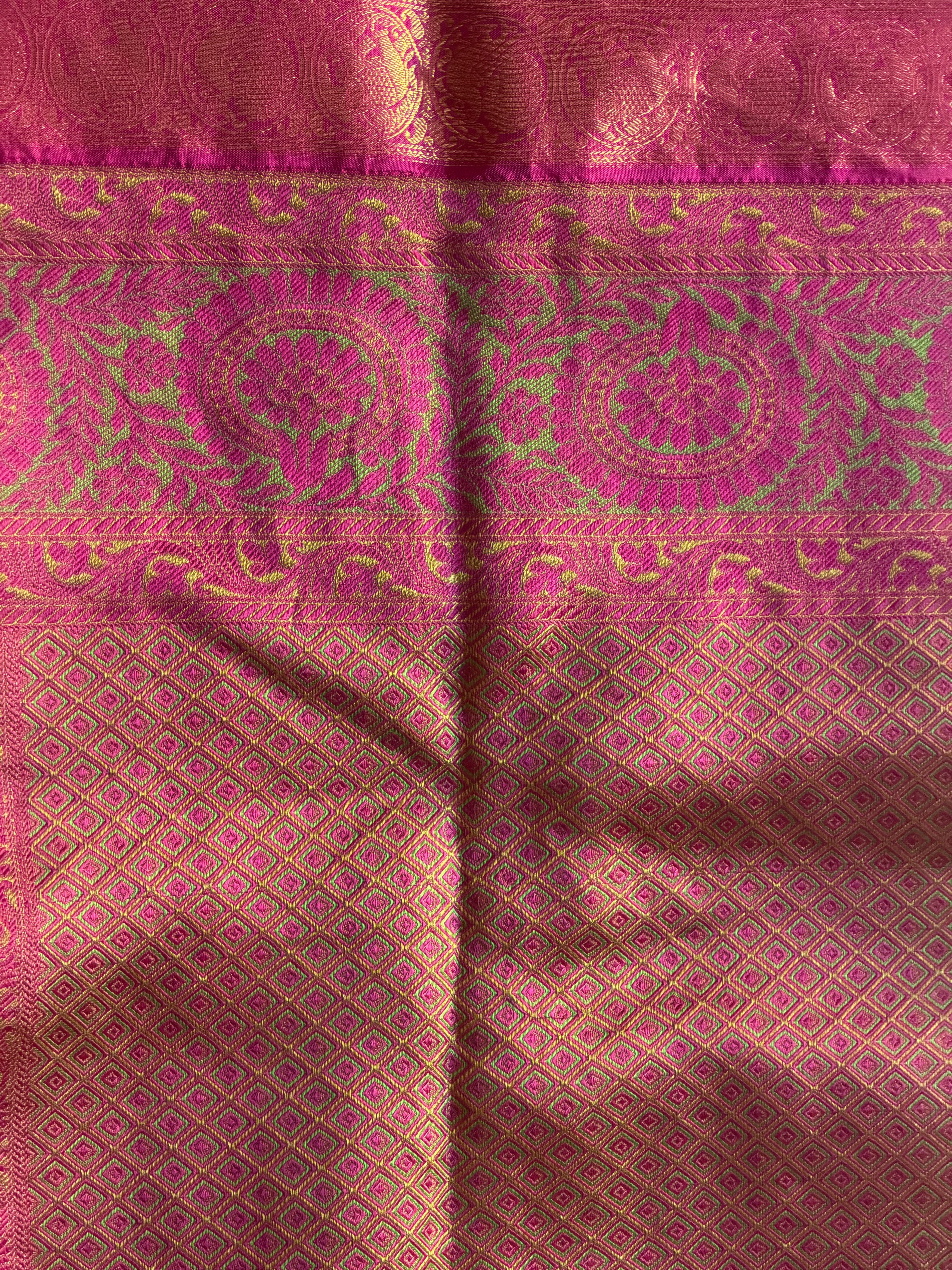 Kanchipuram pure silk saree body - real zari work throughout by Kanchipuram master weavers