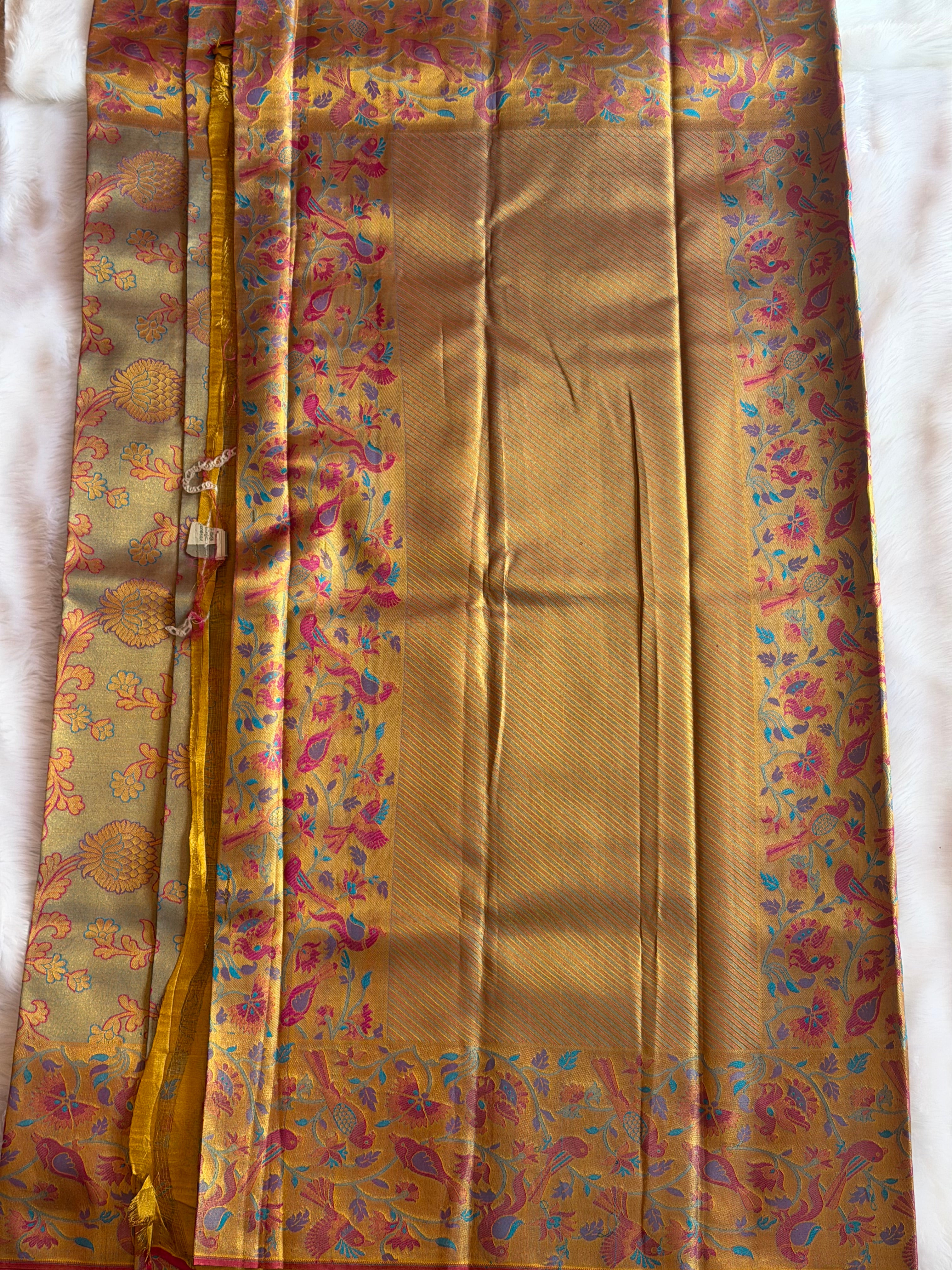 Kanchipuram pure silk saree body - 100% pure mulberry silk with real zari throughout KPPS0010