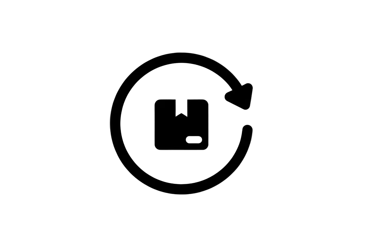 Easy Returns icon in black color
