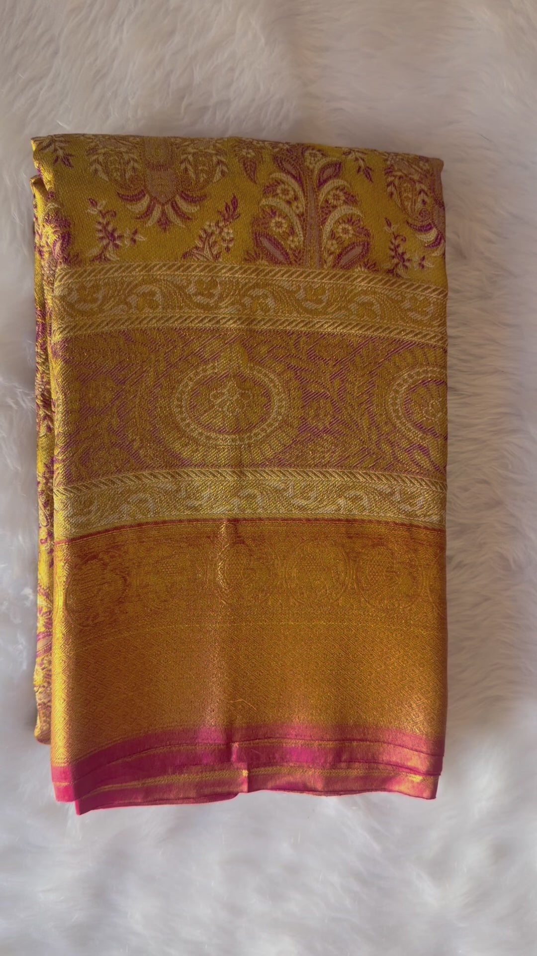 Kanchipuram Pure Silk Saree | Gold Zari Rich Pallu Wedding Saree (KPPS008)