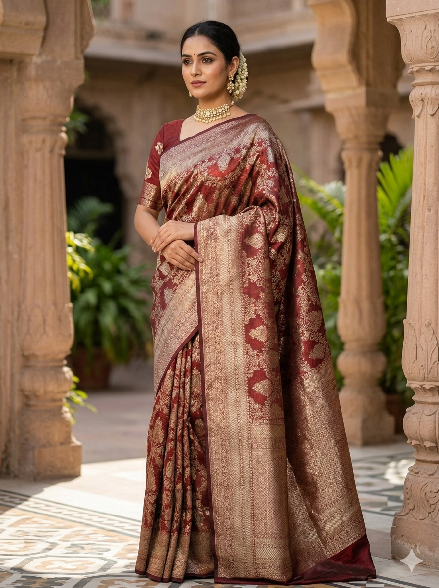 Kanchipuram pure mulberry silk saree heritage craft with authentic real zari - KPPS006 - NN Silk Sarees